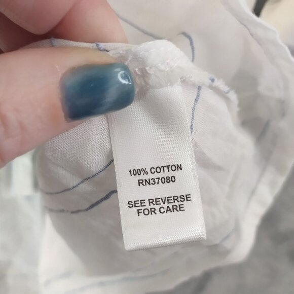 Cato Womens Plus Size Button Up Shirt 22/24W White Striped Cotton Casual Top - Picture 8 of 10